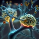 imagen 3D de neuronas transmitiendo información